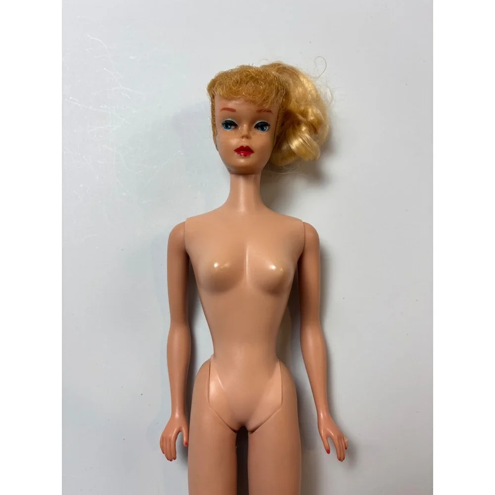 Vintage 1961 Barbie #5 Ponytail Blonde Doll Japan Foot Original Mattel TLC